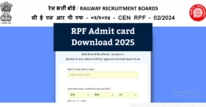 RPF Admitcard Download 2025 | RPF constable admit card & Download Exam City
