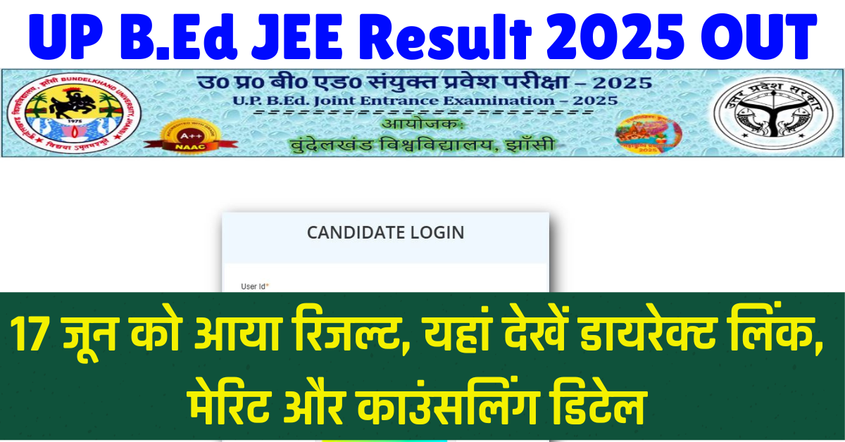 UP B.Ed JEE Result 2025 OUT