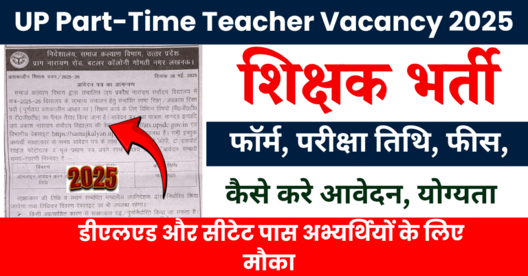 UP Part-Time Teacher Vacancy 2025