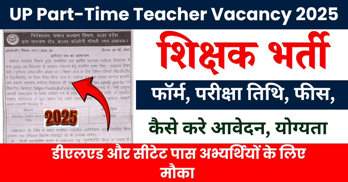 UP Part-Time Teacher Vacancy 2025