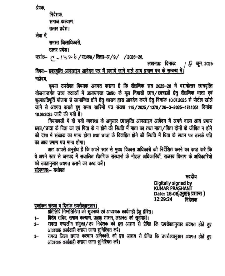 UP Scholarship 2025-26