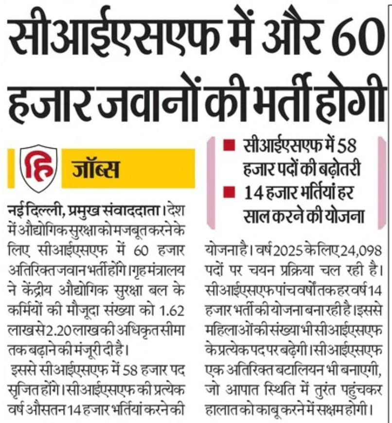CISF Bharti 2025
