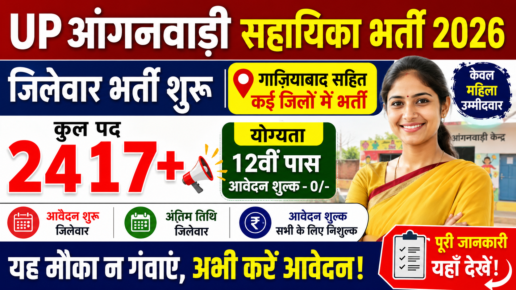 UP Anganwadi Helper Bharti 2026