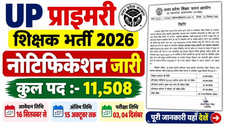UP Primary Teacher Vacancy 2026